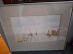 Schilderij met boten, Antiek en Kunst, Ophalen of Verzenden