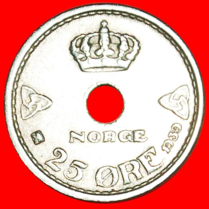 Ⰶ ROSES: NORWAY 25 ORE 1939! HAAKON VII (1905-1957), Postzegels en Munten, Munten | Europa | Niet-Euromunten, Losse munt, Overige landen