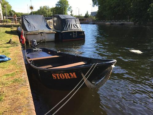 Stalen sloep / grachtenboot Amsterdam, Watersport en Boten, Sloepen, Zo goed als nieuw, Tot 10 pk, 3 tot 6 meter, Binnenboordmotor