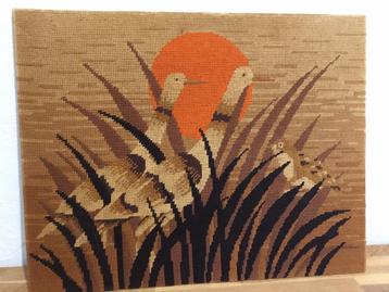 🧡 Retro borduurwerken, vintage jaren ‘70 beschikbaar voor biedingen