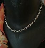Modern Zilveren collier open schakel 925  42 cm lang, Ophalen of Verzenden, Nieuw, Zilver, Zilver