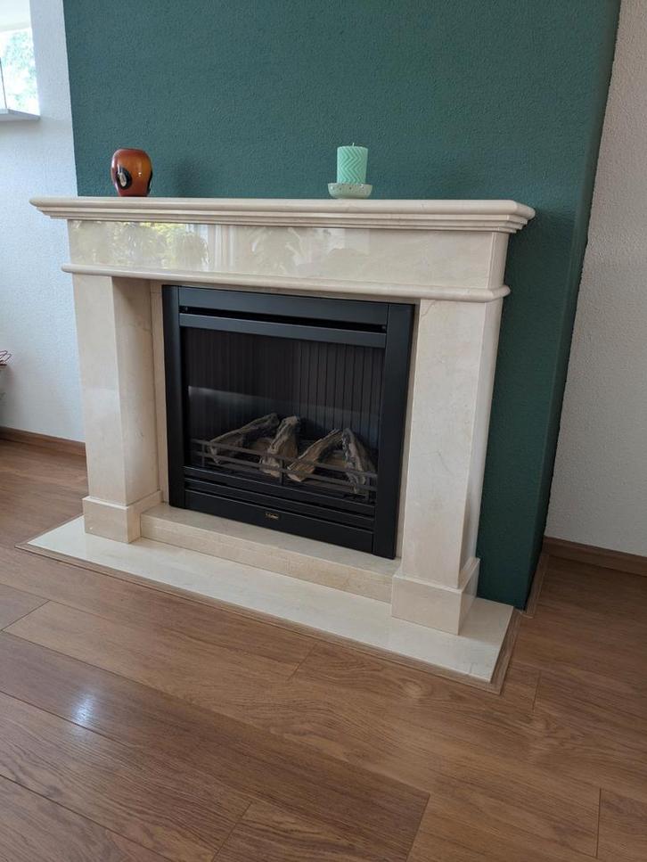Faber Gaskachel met Marmeren Ombouw, Huis en Inrichting, Haarden, Gebruikt, Gashaard, Ophalen