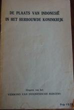 De plaats van Indonesië in het herbouwde Koninkrijk*, Ophalen of Verzenden, Zo goed als nieuw