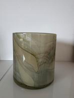 Mondgeblazen DekoCandle vaas - groen marmer look - nieuw, Ophalen, Nieuw, Glas, Minder dan 50 cm