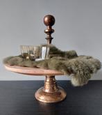 Etagere 1 laags Chique plateau hout antiek goud D40 Nieuw, Huis en Inrichting, Ophalen of Verzenden, Nieuw