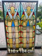 Groot  antiek Glas in lood raam, Ophalen, Minder dan 80 cm, Glas in lood, Minder dan 80 cm