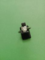 Mooie Fijne Zilveren Ring met een hartje van bergkristal, Verzenden, Zilver, Ring, Met edelsteen