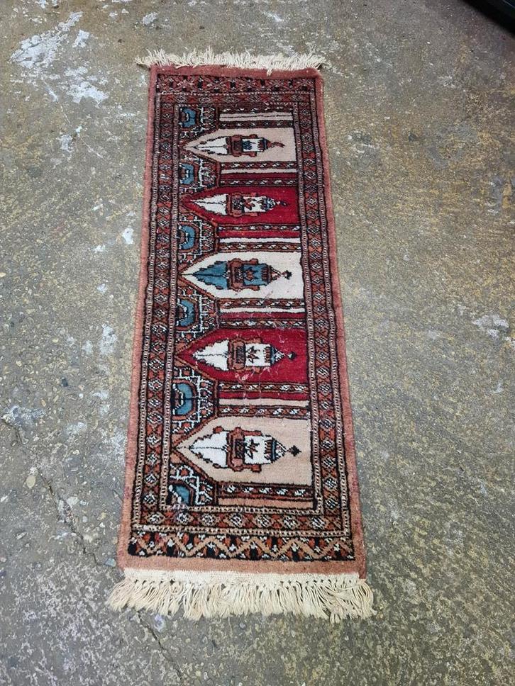 Oud Perzisch kleed loper vloerkleed handgeknoop 101x33cm €35, Antiek en Kunst, Antiek | Kleden en Textiel, Ophalen