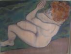 Bernard Bekman Moderne Naaktpose Mooie "krijt tekening, Antiek en Kunst, Kunst | Tekeningen en Foto's, Ophalen of Verzenden