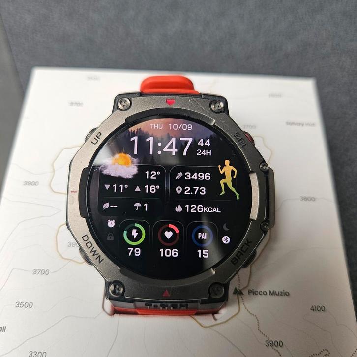 Amazfit T-Rex 3 - Robuuste Smartwatch, Sieraden, Tassen en Uiterlijk, Smartwatches, Zo goed als nieuw, Afstand, Calorieverbanding