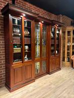 Boekenkast vitrinekast buffetkast archiefkast wandkast drank, Ophalen, 200 cm of meer, Teakhout, Met klep(pen)