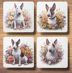 Bullterrier Bloemen onderzetters met houder, Nieuw, Glas of Kopje, Verzenden