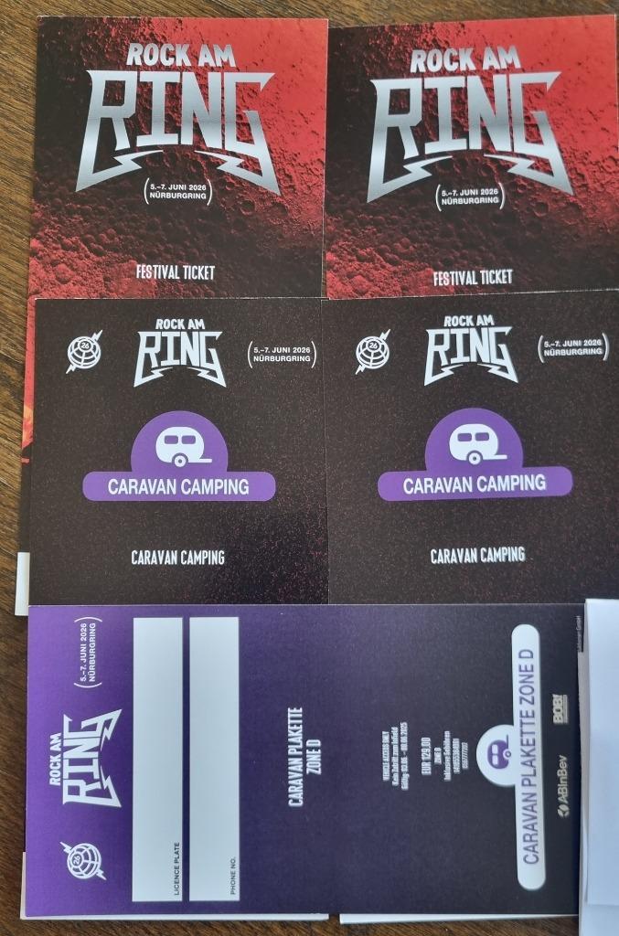 Rock am Ring 2026 toegang + camping + caravan/camper, Tickets en Kaartjes, Evenementen en Festivals, Twee personen, Meerdaags