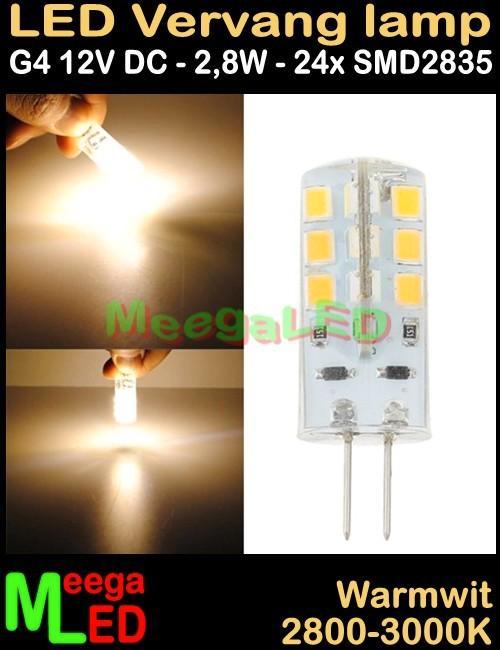 LED G4 Camper LED lamp rond 24 SMD2835 - 12Vdc - 2,8 Watt, Caravans en Kamperen, Camper-accessoires, Nieuw, Ophalen of Verzenden