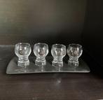 Leuke likeur 43 glaasjes. 4 stuks en mini dienblad., Verzamelen, Glas en Borrelglaasjes, Gebruikt, Ophalen of Verzenden, Borrel- of Shotglas