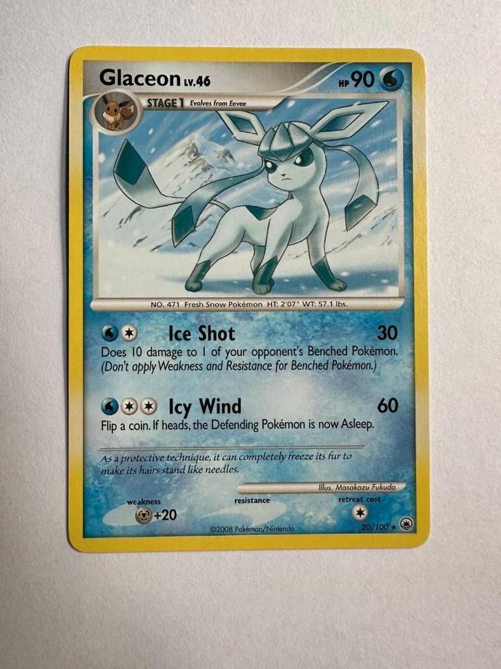Glaceon – 20/100 – Diamond & Pearl – Majestic Dawn, Hobby en Vrije tijd, Verzamelkaartspellen | Pokémon, Zo goed als nieuw, Losse kaart