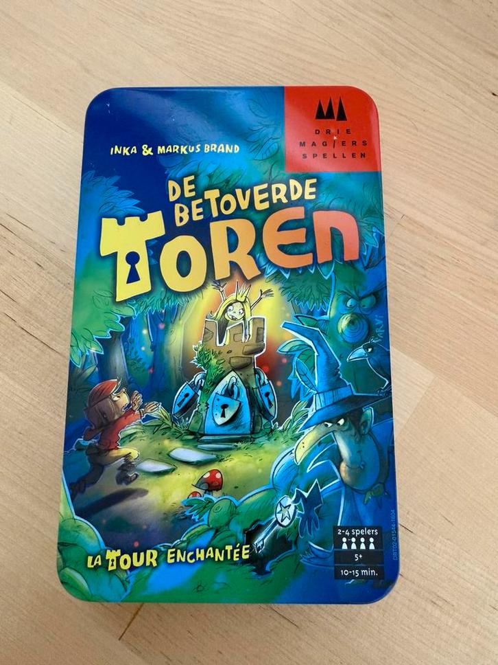 De Betoverende Toren – Tin (mini reisversie), Hobby en Vrije tijd, Gezelschapsspellen | Bordspellen, Zo goed als nieuw, Drie of vier spelers