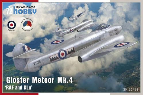 Special Hobby Gloster Meteor Mk.4 KLu. 1/72 Ned. decals, Hobby en Vrije tijd, Modelbouw | Vliegtuigen en Helikopters, Nieuw, Vliegtuig
