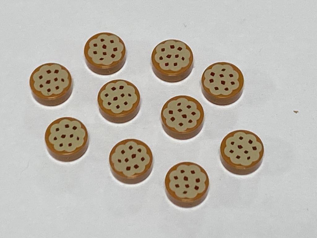 Partij Lego 10x nieuwe middel nougat tegel / koekje / cookie