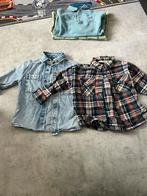 Overhemden denim ruitblouse maat 98, Kinderen en Baby's, Kinderkleding | Maat 98, Ophalen of Verzenden, Zo goed als nieuw