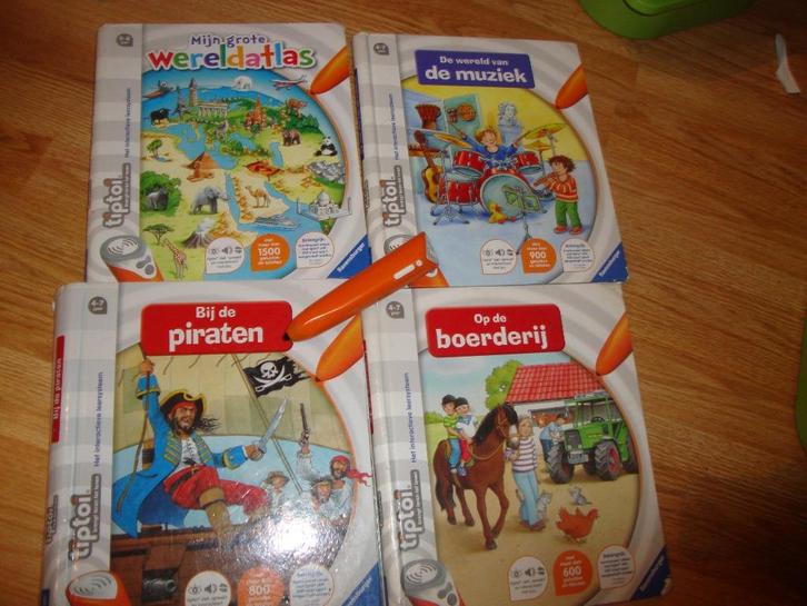 4 tiptoiboeken + pen, Boeken, Kinderboeken | Jeugd | onder 10 jaar, Gelezen, Fictie algemeen, Ophalen of Verzenden