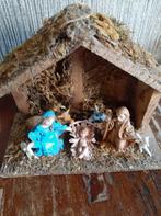 Mooie kleine kerststal met plastic figuren uit Italie, Ophalen of Verzenden, Gebruikt