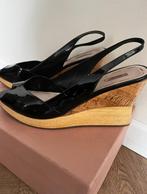 MiuMiu zwarte lak slingback pumps sleehak (39,5), Zwart, Ophalen of Verzenden, Schoenen met hoge hakken, MiuMiu