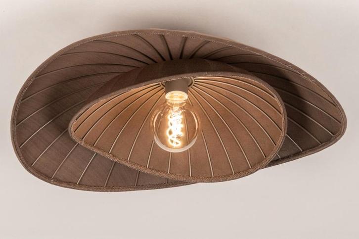 plafondlamp bruin 60cm japandi bank bed salon tafel hal lamp, Huis en Inrichting, Lampen | Hanglampen, Nieuw, Minder dan 50 cm