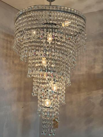 XXL vintage opaline Teardrop kroonluchter kristal hanglamp beschikbaar voor biedingen