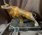 Bronzen Art Deco stier, De Coux/stempel groot zuiver brons, Ophalen of Verzenden