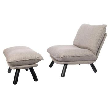 Lazy Sack fauteuil en hocker lichtgrijs van Zuiver beschikbaar voor biedingen