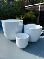 Witte plantenpotten set van 3, Ophalen, Gebruikt, Rond, Binnen