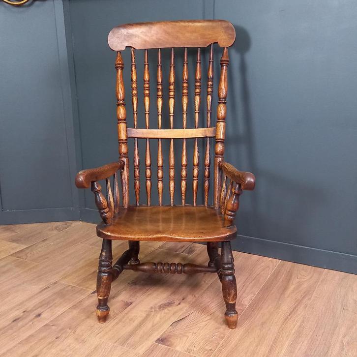 Antieke Windsorstoel 19e eeuws, Antiek en Kunst, Antiek | Meubels | Stoelen en Banken, Ophalen of Verzenden