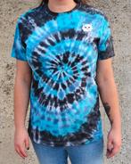 Blauw - zwart spiral tie dye met perzische kat tshirt maat S, Kleding | Dames, Spiral Creaties, Nieuw, Blauw, Ophalen of Verzenden