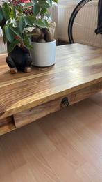 Koffietafel (massief hout, wielen), Huis en Inrichting, Tafels | Salontafels, Ophalen, Eikenhout, 100 tot 150 cm, Koffietafel