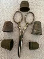 Vintage naaigerei: schaartje en vingerhoeden, Ophalen of Verzenden, Gebruikt, Overige materialen, Nederland