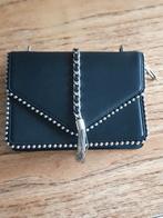Zwarte tas met studs en ketting, Ophalen of Verzenden, Zo goed als nieuw, Zwart, Avondtasje