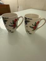 Twee leuke kopjes met bloemmotief Janneke brinkman, Keramiek, Ophalen of Verzenden, Zo goed als nieuw, Overige stijlen
