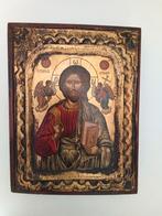 Religieuze houten icoon Christus Pantocrator, Antiek en Kunst, Antiek | Religie, Verzenden