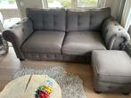 Keurige bank met voetenpoef - 222cm breed, Huis en Inrichting, Banken | Bankstellen, Gebruikt, 100 tot 125 cm, Ophalen of Verzenden