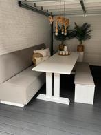 Eetbank eettafel bankje overkapping hout outdoor stof, Huis en Inrichting, Ophalen