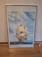 Schilderij van het schip De Batavia in lijst, Ophalen of Verzenden