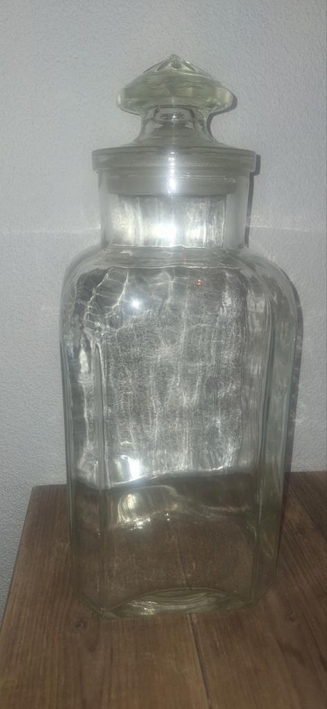 Vintage Glazen Apothekerspot/snoeppot met Deksel, Antiek en Kunst, Antiek | Glas en Kristal, Ophalen