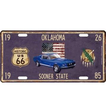 Amerikaanse kentekenplaat Ford mustang Oklahoma route 66 beschikbaar voor biedingen