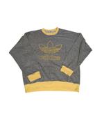 Vintage 80s adidas Two-Tone Yellow and grey graphic Sweater, Maat 56/58 (XL), Ophalen of Verzenden, Adidas, Grijs