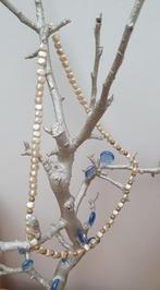 Parelketting vintage met goudkleurige bolletjes, Ophalen of Verzenden, Gebruikt, Wit, Overige materialen