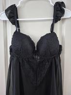 Lingerie babydoll setje maat M cup B zwart, Ophalen of Verzenden, Zwart, Overige typen