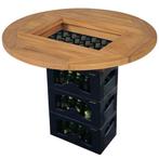 Tafelblad voor bierkrat biertafal hout rond GRATIS BEZORGD!, 50 tot 100 cm, Verzenden, Nieuw, 50 tot 100 cm
