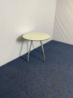 2 x Ronde tafel, wit blad, aluminium 4-poot, diameter 80 cm., Gebruikt, Ophalen