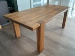 Blank eiken eettafel, Ophalen, 200 cm of meer, 50 tot 100 cm, Zo goed als nieuw